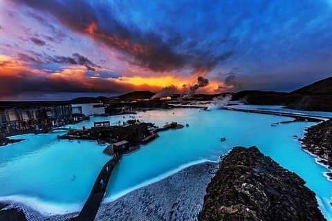 Unique bathing in an Icelandic hot springs at the Blue Lagoon