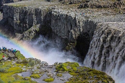 Dettifoss waterfall in spring