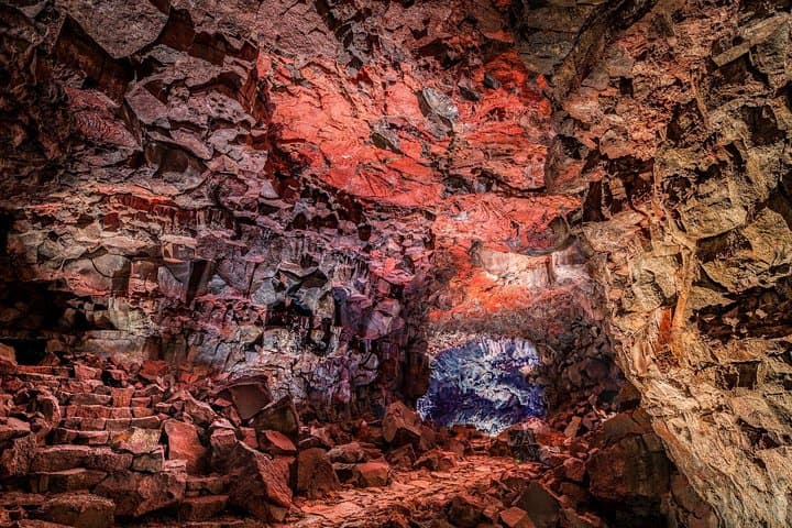 Bright colours of the lava