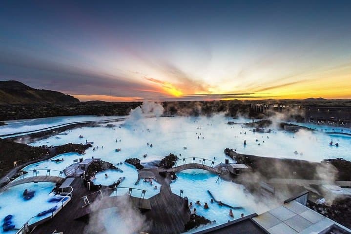 Unique bathing in an Icelandic hot springs at the Blue Lagoon