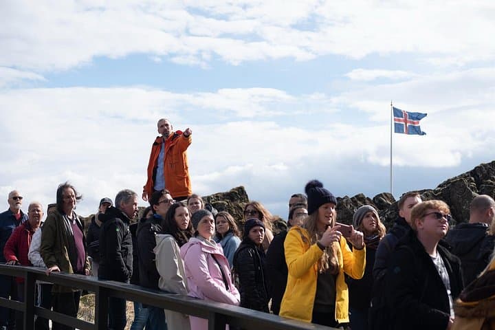 Our guide explaining the importance our Thingvellir National Park to Icelanders