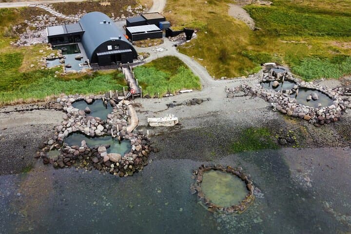 Hvammsvík offers a variety of natural pools of different temperatures as well as direct access to the Atlantic Ocean for a cold plunge