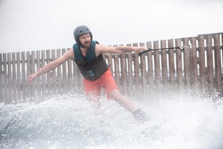 Private wakeboarding or waterskiing trip in geothermal water pool