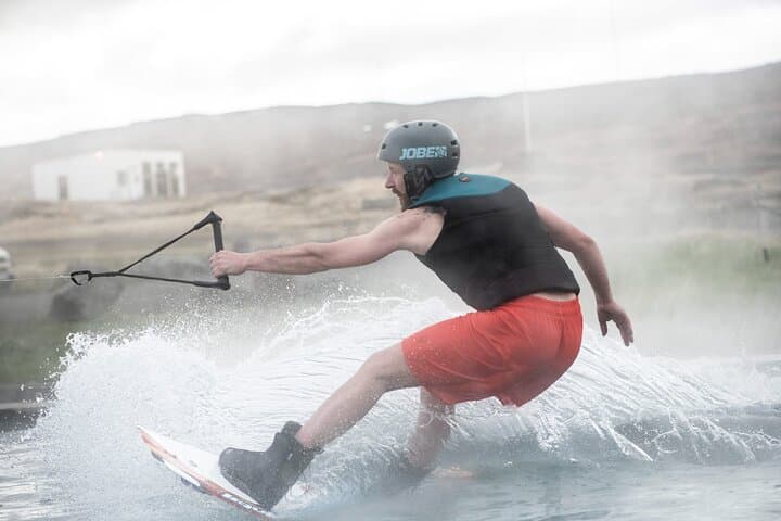 Private wakeboarding or waterskiing trip in geothermal water pool