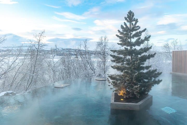Winter Combo Godafoss Christmas House and The Forest Lagoon