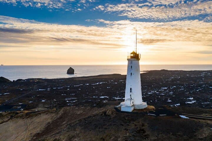 Reykjanesviti is Iceland's oldest lighthouse, located at Reykjanestá. It serves as a landfall light for Reykjavík and Keflavík.