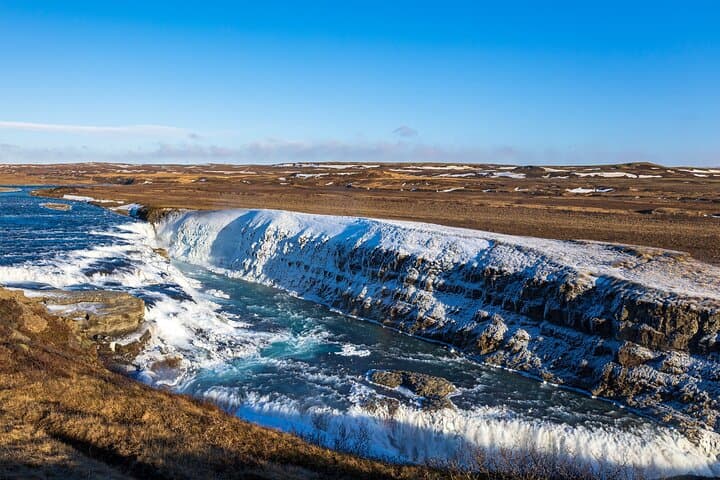 Gullfoss waterfall during winter time