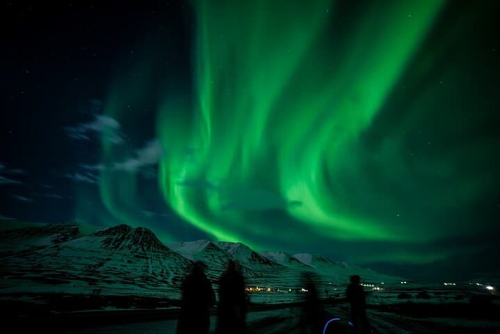 People watching Northern Lights