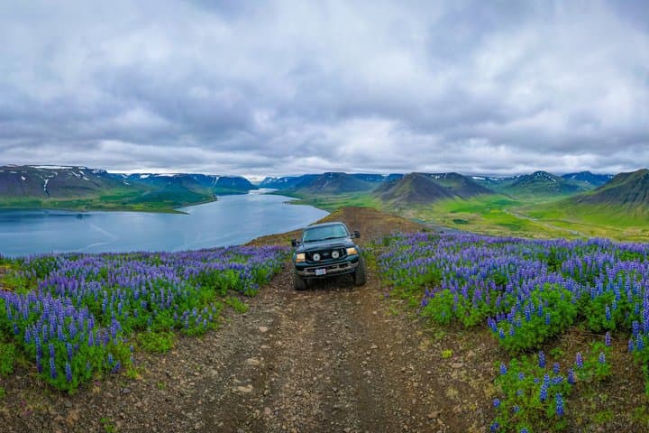 Dynjandi Waterfall in a Supertruck