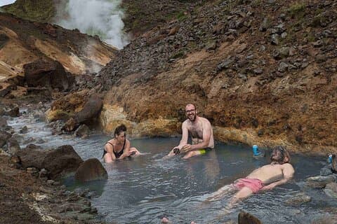 Chilling in the hot spring