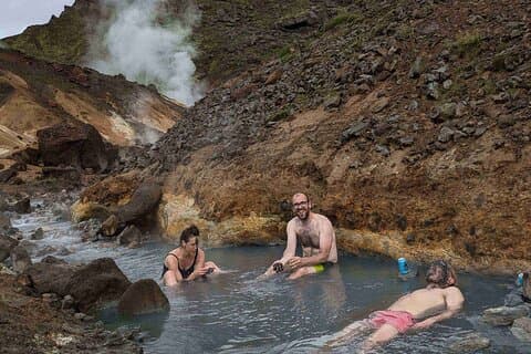 Chilling in the hot spring