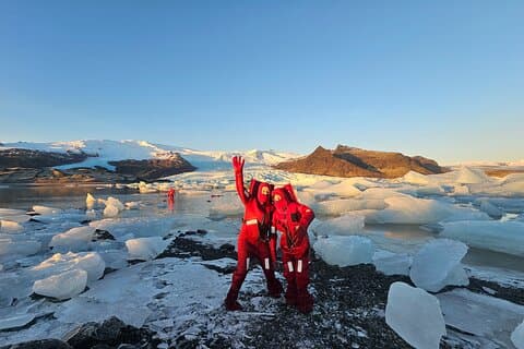 Enjoying the Ice Floating Experience at Fjallsárlón glacier lagoon