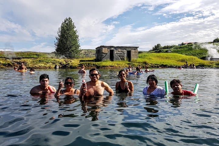 Relaxing bath at the Secret Lagoon