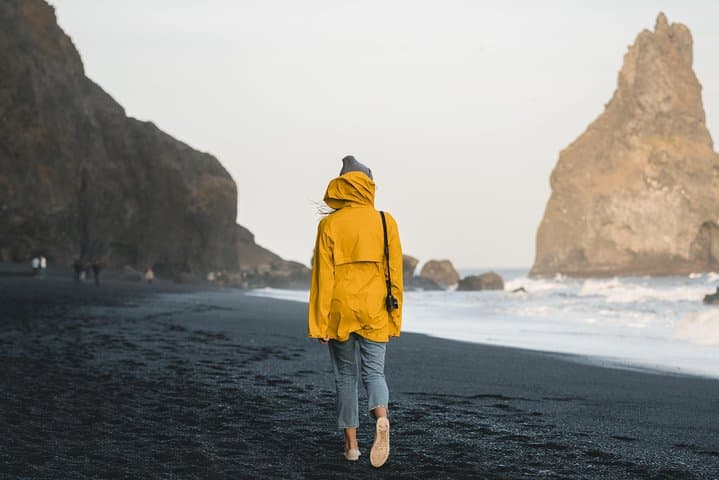 Black sand beach