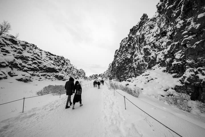 Walk between the tectonic plates at Thingvellir