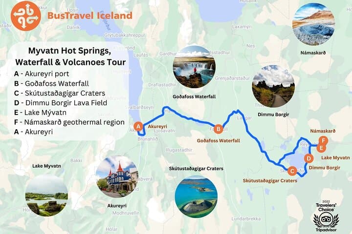 Lake Myvatn, Hot-Springs & Godafoss Waterfall Tour from Akureyri