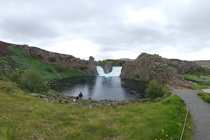 The Twin Hjálparfoss Waterfall