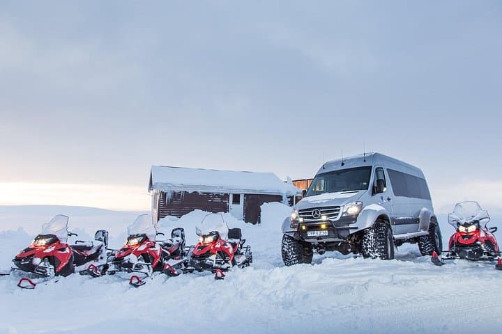 Super Jeep Golden Circle & Snowmobile on Glacier from Reykjavik