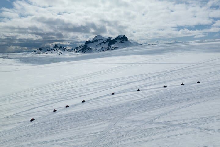 Snowmobiling on a glacier