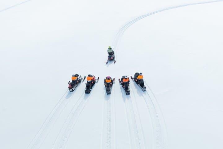 Snowmobiling on Langjökull glacier