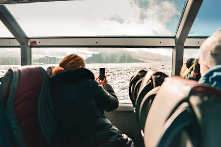 Inside the Monster Truck - comfy seats and panoramic windows