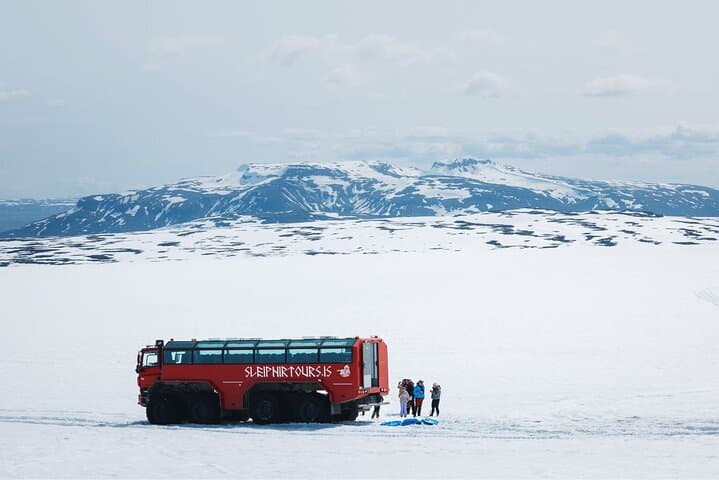 View from the glacier to Mt. Bláfell