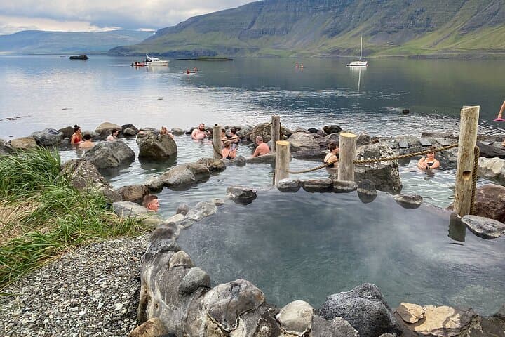 Hvammsvik Hot Springs: Private Round Transfer with Admission